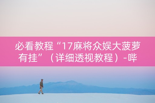 必看教程“17麻将众娱大菠萝有挂”（详细透视教程）-哔哩哔哩