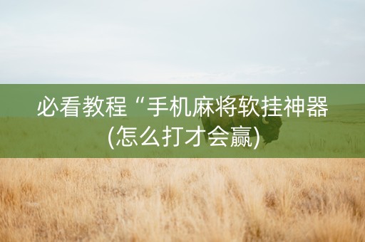 必看教程“手机麻将软挂神器(怎么打才会赢)