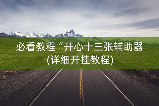 必看教程“开心十三张辅助器(详细开挂教程)