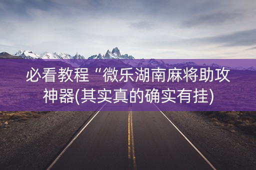 必看教程“微乐湖南麻将助攻神器(其实真的确实有挂)