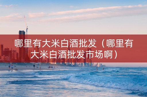 哪里有大米白酒批发（哪里有大米白酒批发市场啊）