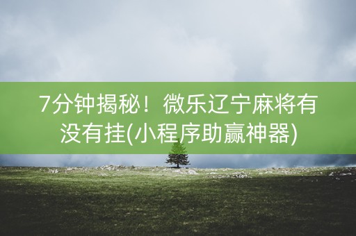 7分钟揭秘！微乐辽宁麻将有没有挂(小程序助赢神器)