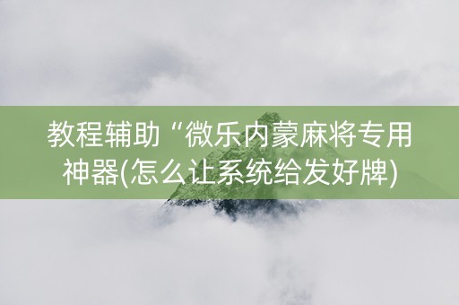 教程辅助“微乐内蒙麻将专用神器(怎么让系统给发好牌)