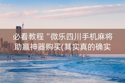 必看教程“微乐四川手机麻将助赢神器购买(其实真的确实有挂)