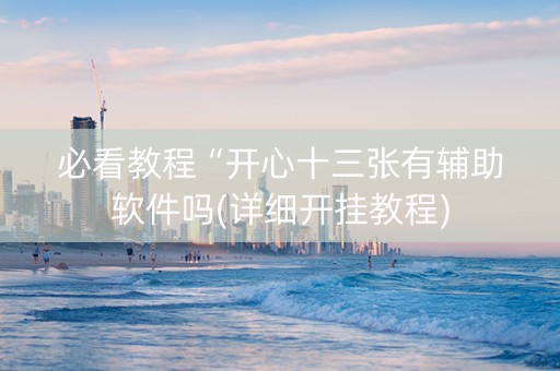 必看教程“开心十三张有辅助软件吗(详细开挂教程)