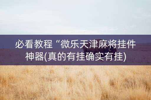 必看教程“微乐天津麻将挂件神器(真的有挂确实有挂)