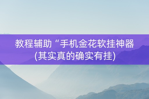 教程辅助“手机金花软挂神器(其实真的确实有挂)