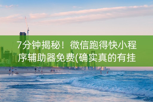 7分钟揭秘！微信跑得快小程序辅助器免费(确实真的有挂)