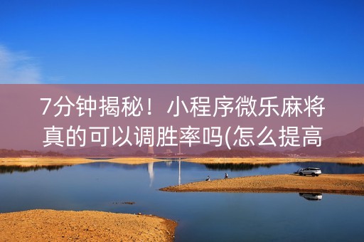 7分钟揭秘！小程序微乐麻将真的可以调胜率吗(怎么提高胜率)