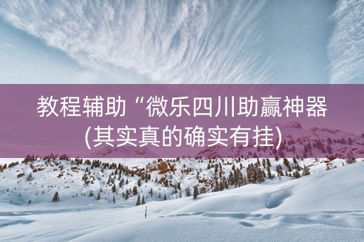 教程辅助“微乐四川助赢神器(其实真的确实有挂)