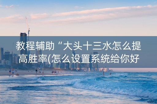 教程辅助“大头十三水怎么提高胜率(怎么设置系统给你好牌)
