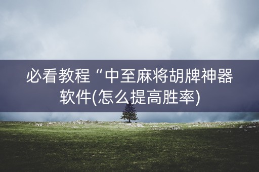 必看教程“中至麻将胡牌神器软件(怎么提高胜率)