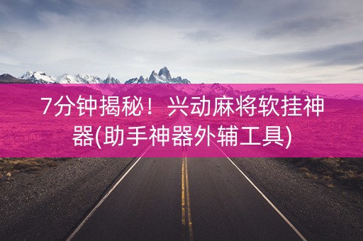 7分钟揭秘！兴动麻将软挂神器(助手神器外辅工具)