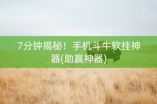 7分钟揭秘！手机斗牛软挂神器(助赢神器)