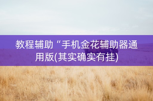 教程辅助“手机金花辅助器通用版(其实确实有挂)