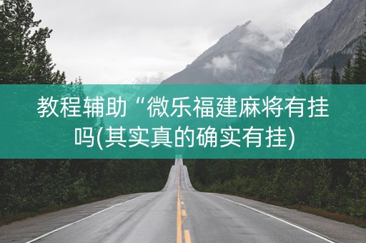 教程辅助“微乐福建麻将有挂吗(其实真的确实有挂)