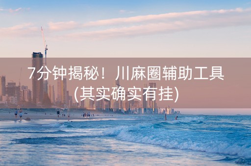 7分钟揭秘！川麻圈辅助工具(其实确实有挂)