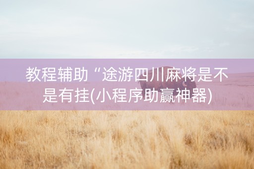 教程辅助“途游四川麻将是不是有挂(小程序助赢神器)