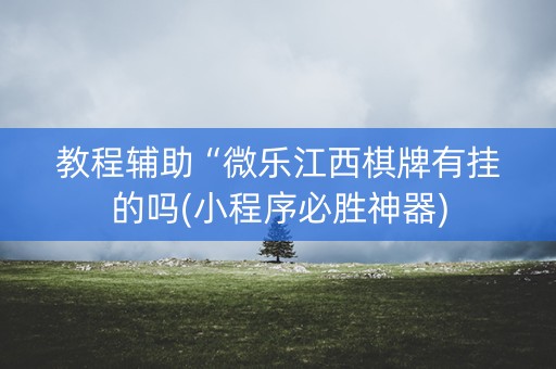 教程辅助“微乐江西棋牌有挂的吗(小程序必胜神器)