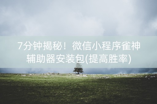 7分钟揭秘！微信小程序雀神辅助器安装包(提高胜率)
