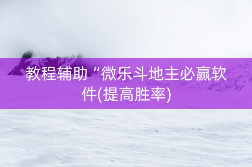 教程辅助“微乐斗地主必赢软件(提高胜率)