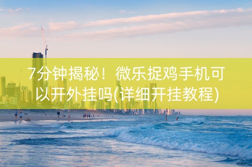 7分钟揭秘！微乐捉鸡手机可以开外挂吗(详细开挂教程)