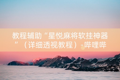 教程辅助“星悦麻将软挂神器”（详细透视教程）-哔哩哔哩