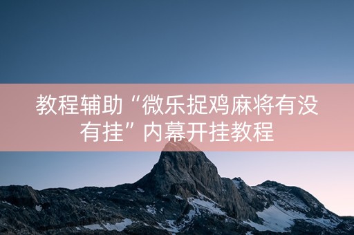 教程辅助“微乐捉鸡麻将有没有挂”内幕开挂教程