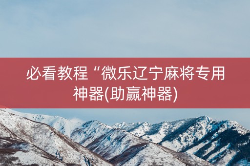 必看教程“微乐辽宁麻将专用神器(助赢神器)