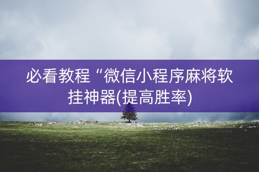必看教程“微信小程序麻将软挂神器(提高胜率)