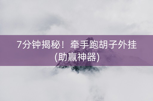 7分钟揭秘！牵手跑胡子外挂(助赢神器)