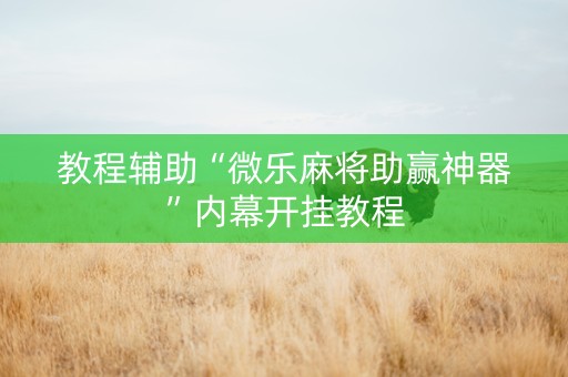 教程辅助“微乐麻将助赢神器”内幕开挂教程