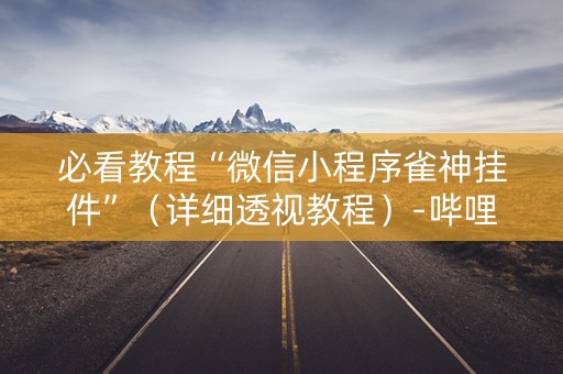 必看教程“微信小程序雀神挂件”（详细透视教程）-哔哩哔哩