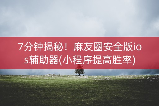 7分钟揭秘！麻友圈安全版ios辅助器(小程序提高胜率)