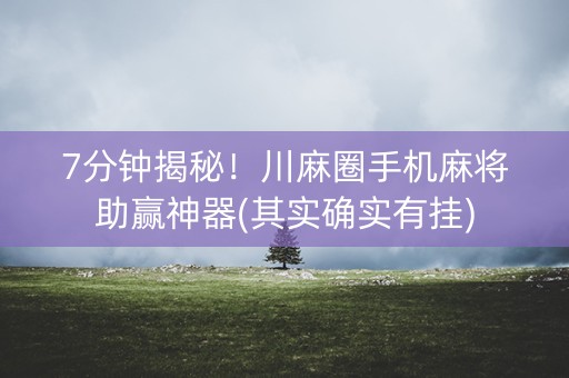 7分钟揭秘！川麻圈手机麻将助赢神器(其实确实有挂)