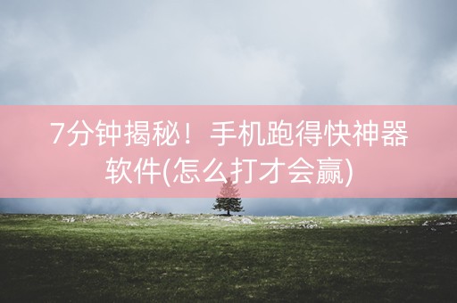 7分钟揭秘！手机跑得快神器软件(怎么打才会赢)