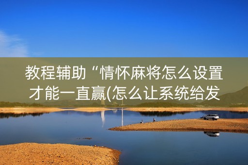 教程辅助“情怀麻将怎么设置才能一直赢(怎么让系统给发好牌)
