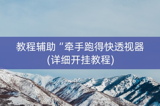 教程辅助“牵手跑得快透视器(详细开挂教程)