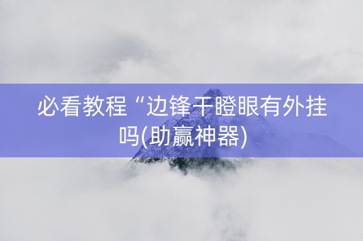 必看教程“边锋干瞪眼有外挂吗(助赢神器)