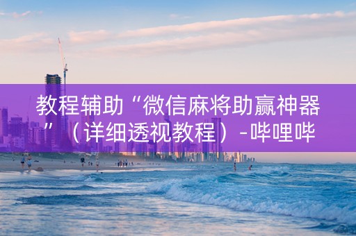 教程辅助“微信麻将助赢神器”（详细透视教程）-哔哩哔哩