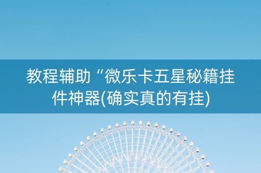 教程辅助“微乐卡五星秘籍挂件神器(确实真的有挂)