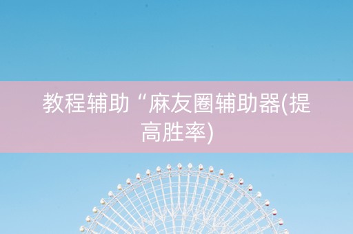 教程辅助“麻友圈辅助器(提高胜率)