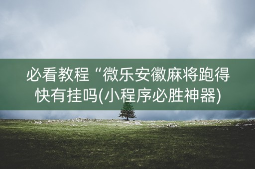 必看教程“微乐安徽麻将跑得快有挂吗(小程序必胜神器)