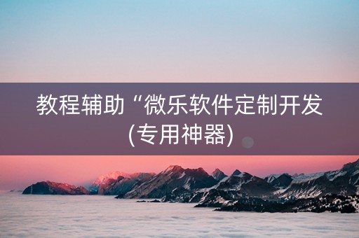 教程辅助“微乐软件定制开发(专用神器)