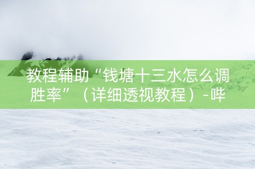 教程辅助“钱塘十三水怎么调胜率”（详细透视教程）-哔哩哔哩