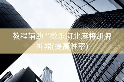 教程辅助“微乐河北麻将胡牌神器(提高胜率)