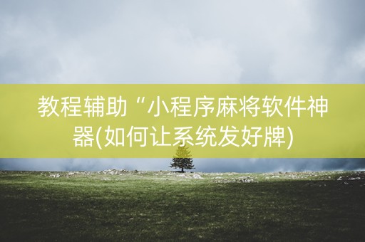 教程辅助“小程序麻将软件神器(如何让系统发好牌)