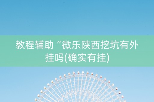 教程辅助“微乐陕西挖坑有外挂吗(确实有挂)