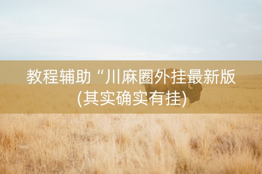 教程辅助“川麻圈外挂最新版(其实确实有挂)
