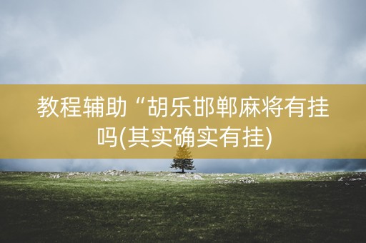 教程辅助“胡乐邯郸麻将有挂吗(其实确实有挂)